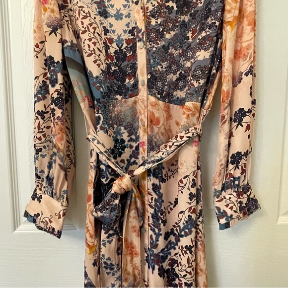 Soft Surroundings Nassau Floral Belted Patchwork Satin Maxi Dress - Picture 15 of 15